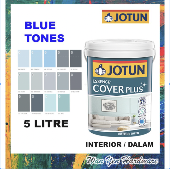 5 Litres Blue Tones Jotun Essence Cover Plus Sheen Interiordalam Lazada 4961