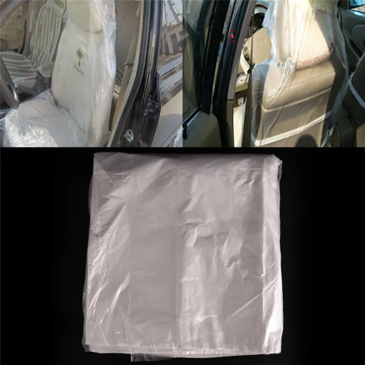 10pcs Disposable Plastic Car Seat Covers Protectors Mechanic Valet Roll Plastics