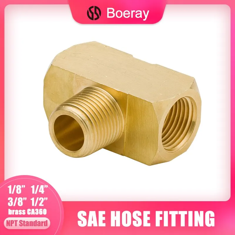 Legines Brass Pipe Tee 1/8 NPT Female x 1/8 NPT Female x 1/8 NPT Female  Forged 3 Way T-fittings (2 pcs )