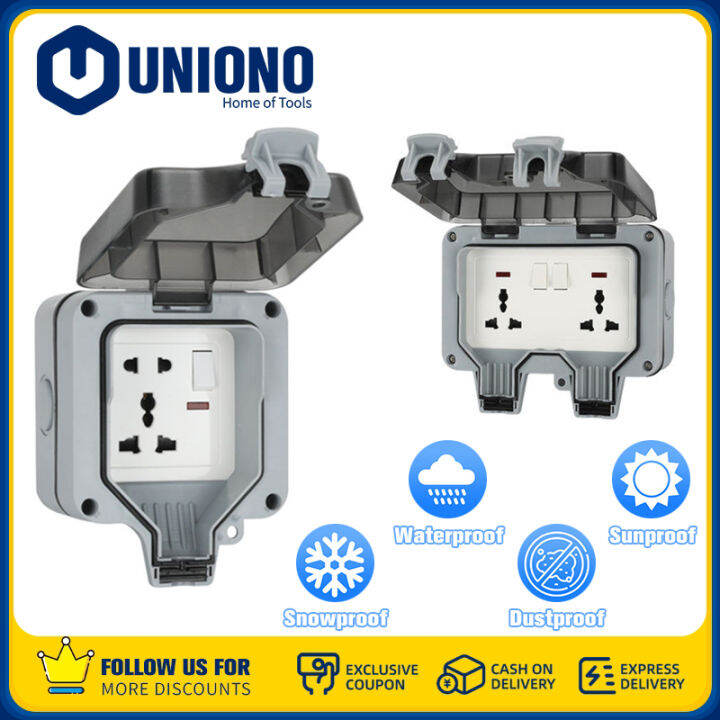 Uniono Outdoor Power Switch Waterproof Socket Box IP66 Outdoor