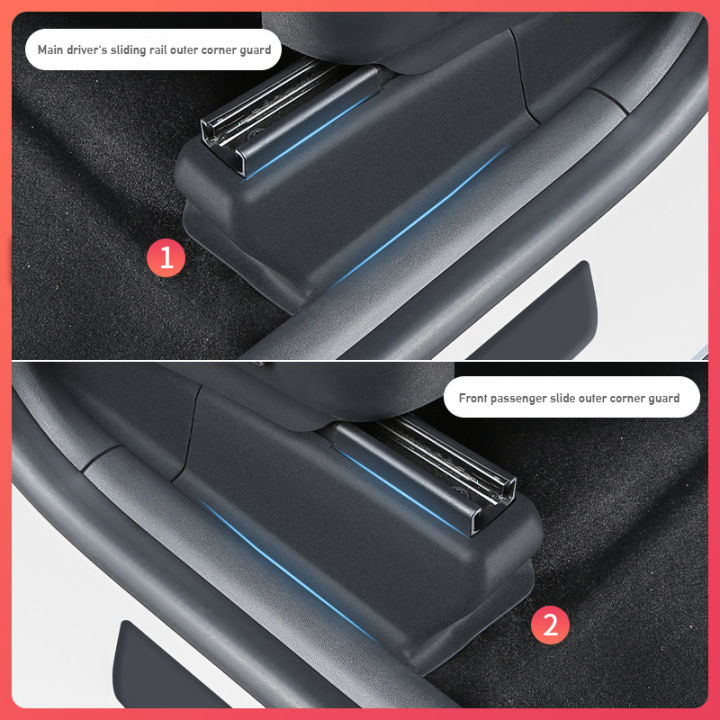 2ชิ้นโมเดล-tesla-รุ่น-y-ที่นั่งด้านล่างล้อป้องกันเตะการตกแต่งภายในด้านหน้าอุปกรณ์เสริมรถยนต์ทะเลด้านนอกป้องกันรอยขีดข่วน