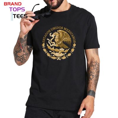 Vintage Vestido Mexican Heritage T-Shirt Retro Mexico Coat Of Arms T Shirt Homme Mexican Pride Tee Tops Hombre Camiseta