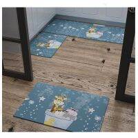 Cute Animal Printed 2pcsset Kitchen Floor Mats Anti-slip Bedroom Long Rugs