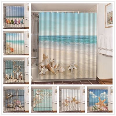 【CW】✓♚  Starfish Sea Beach Printing Shower Curtains Prevent Peeping Blackout Door Curtain Hot