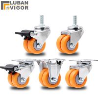 Double row nylon casters with double wheels High load-bearing industrial wheels wear-resistant 1.5inch 2inch  Anti-corrosion Furniture Protectors  Rep