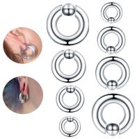 1Pc Stainless Steel Large Gauge Nose Hoop Ring Captive Bead Septum Ring BCR Noses Piercing Ear Expander Earring Body Jewelry Electrical Connectors