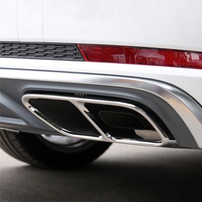 Car Styling Exhaust Tail Throat Frame Decoration Sticker Trim For Audi A4 B9 2019 Sedan Exterior Tail Accessories