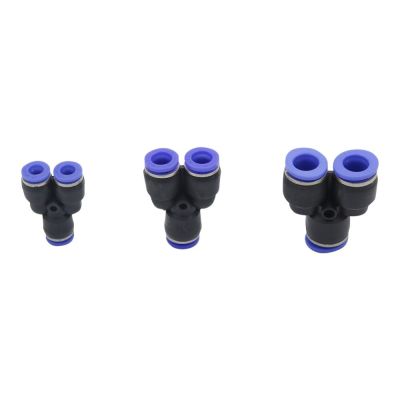 ；【‘； Y-Shape Connector Pneumatic 3-Way Fittings 6Mm 8Mm 10Mm OD Hose Tube Push In Gas Pipe Fitting 3-Port Air Splitter 2 Pcs