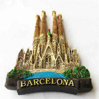 ใหม่ Sagrada Familia บาร์เซโลนาสเปนแม่เหล็กตู้เย็นเรซิ่น Handmade 3D แม่เหล็กตู้เย็นสติกเกอร์ของที่ระลึกการเดินทาง-sdgerte