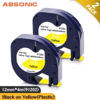 【Discount】 Absonic 2PK 91200เทปฉลากกระดาษ12มิลลิเมตรเข้ากันได้ Dymo Letratag 91330 91220สีดำบนขาวสำหรับ LT ฉลากชง LT-100H LT-110T