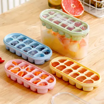 Ice Cube Trays Silicone Lids Silica Gel Cube Mold BPA Free With Lid