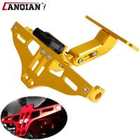 Universal Motorcycle License Plate Bracket With Light For Plate FOR SUZUKI GSX 1400 GSR750 DT 125 VSTROM GSX 650F GSX S 750