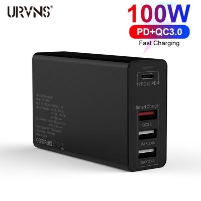 URVNS Multi-Port 150W USB C ที่ชาร์จความเร็วสูง QC 4.0 3.0 Type C PD 100W 65W USB Desktop อะแดปเตอร์สำหรับ Macbook Pro iPhone Xiaomi
