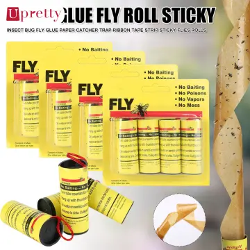 8pcs Fly Sticky Trap, Sticky Fly Ribbons, Fly Catcher Ribbon, Fly Trap Fly  Paper Strips Fly Bait