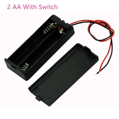 DIY 2 x AA Battery Holder Case 3V 2aa Battery Storage Case With Lead Wire Bateria Protection Container ON/OFF Switch With Wire