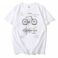 Fashion Vintage MenS Short Sleeve Summer Casual Tees Cyclling Art Bike Sport Men Tops Black And White Classic T-Shirt