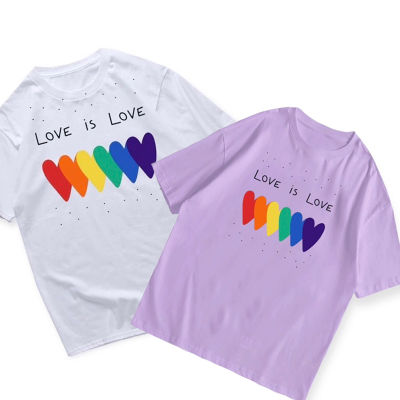 2023เสื้อยืดใหม่👕🛒 เสื้อยืดแขนสั้นS-5XL เสื้อ Pride Month Love is LoveS-5XL