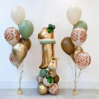 hotx【DT】 30pcs Jungle Girraffe Number Balloons Set Kids 1 2 3 Year Birthday Decorations Avocado Globos