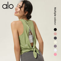 alo yoga ใหม่หลวมวิ่งชุดออกกำลังกายหลังสวยฤดูร้อนชุดโยคะเสื้อกล้ามกีฬาแขนกุดผู้หญิง