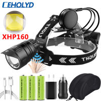 XHP160 Sensor Led Headlamp Fishing Headlight 0LM Head Lamp Flashlight 3 Pcs 18650 Battery Bulbs Zoomable