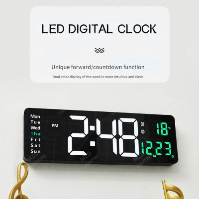 MZD ชั้นสูงสมัยใหม่นาฬิกาจอแสดงผล LCD มินิมอล,นาฬิกาอิเล็กทรอนิกส์,จอแสดงผลดิจิตอลฟอนต์ขนาดใหญ่นาฬิกาแขวนผนัง,นาฬิกาดิจิตอล,นาฬิกาแขวนผนัง