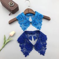 ☒❡▼ Floral Embroidered Shirt Detachable Collar Woman Sweater Blouse Tops Fake Collar Necklace Ties Decorative Female False Collar