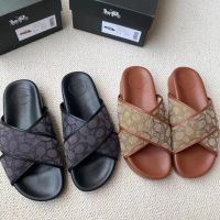 2023 new Mens Classic C Logo Canvas Casual Cross Slippers