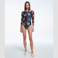 JANESUDA LONG-SLEEVE SWIMSUIT FlORAL ชุดว่ายน้ำวันพีช ชุดว่ายน้ำแขนยาว