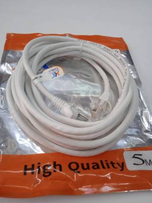 CableLanUTP cat6 ความยาว5 เมตร สายแลนด์ สายต่อพ่วงเน็ต แบบสำเร็จเข้าหัวแล้ว รองรับ100/1000 แบบจิกบิท สายหนาเส้นใหญ่สัญญานดีแข็งแรงทนทาน