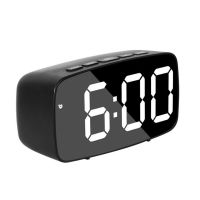 Luminous Silent Electronic Alarm Clock With Music Snooze Function Led Digital Brightness Dimmer Clock Mirror Design