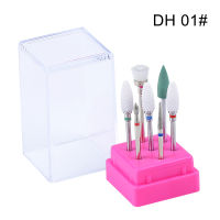 7pcs Pro Gel Nails Drill Bit Diamond Grinding Head Nail Metal Shank Manicure Machine Accessories NAD008