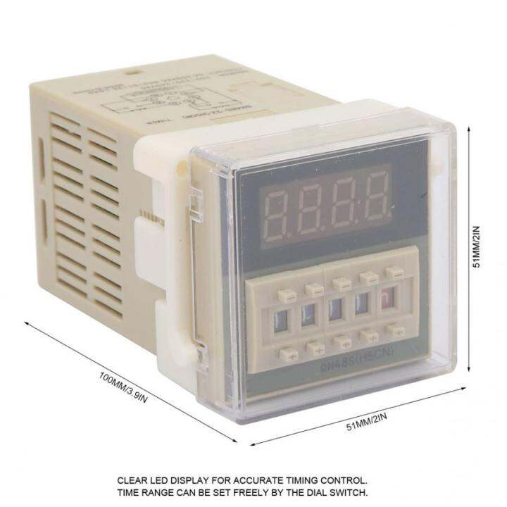 รีเลย์คุณภาพสูง24v-ac-dc-220v-ac-dh48s-2z-o111rom-เวลาแสดงผล-lcd-รีเลย์หน่วงเวลา8-pins-0-01s-9999h