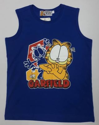 เสื้อผ้าเด็กลายการ์ตูนลิขสิทธิ์แท้เด็กผู้ชาย/หญิง ชุดเที่ยวชุดเดินเล่น เสื้อแขนกุด ชุดแฟชั่น นอน ลาย Garfield การ์ฟิลด์  T-Shirt MGF124-26  BestShirt