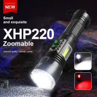 sell well feytu308 - / 2000000LM อัพเกรด XHP220ที่มีประสิทธิภาพไฟฉาย LED แบบชาร์จ XHP199ไฟฉายแสงยุทธวิธีแสงแฟลช18650โคมไฟมือกันน้ำ