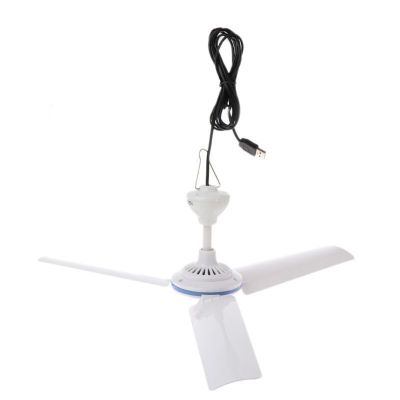 Usb Portable Ceiling Fan Mini Wired 3-blade Cooling Fan With Adapter Silent Fan Summer Cooler Gadgets