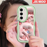 JIUMOO S23ปลอกสำหรับ Samsung บวก S23พิเศษเคสลายการ์ตูนหมูน่ารักแฟชั่น3D ขอบครีมลูกคลื่นกันกระแทกหลากสีเคสโทรศัพท์แบบใสกรอบซิลิโคนเคสนิ่มโปร่งใสป้องกันเลนส์กล้อง