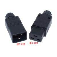 1คู่ IEC ปลั๊กประกอบ + ซ็อกเก็ตสองสกรูล็อค,IEC60320 C19ชายและ C20หญิง AC Power คอมพิวเตอร์ปลั๊ก15A 250V สีดำ CE Cetificated