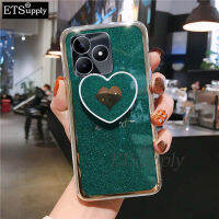 เคสมือถือสำหรับ Realme C51ฝาครอบด้านหลังรักกรอบซิลิโคนนิ่มจะรักกับผู้ถือยืนป้องกันการล่มสลายฝาครอบด้านหลัง เคส Realme C51