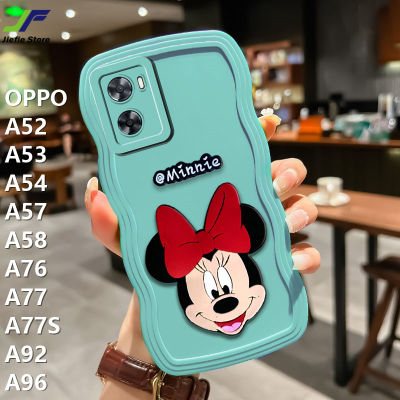 JieFie เคสโทรศัพท์มินนี่น่ารักสำหรับ OPPO A52,A53/A54 / A57 / A58 / A76 / A77 / A77S / A92/A96ขอบคลื่น TPU นุ่มเคส iPhone ป้องกันกล้อง