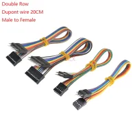 5PCS 20CM double row DUPONT LINE DUPONT connector plug with wire jumper cable 2.54MM 2*2/3/4/5/6/7/8/9/10 PIN P male to female