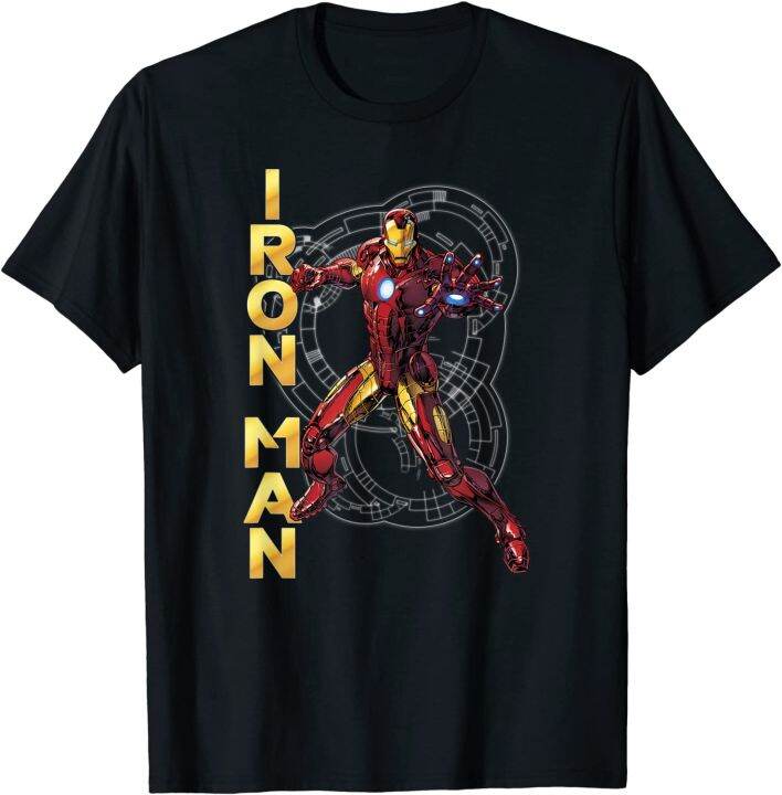 Marvels Avengers Assemble Irons Man Tech Graphic Tshirt for Men and