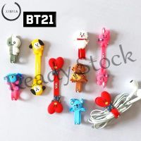 【Ready Stock】 ✿♘☼ B40 Silicone BTS BT21 Earphone Cable Organizer Wrap Clips Wire Cord Winder TATA