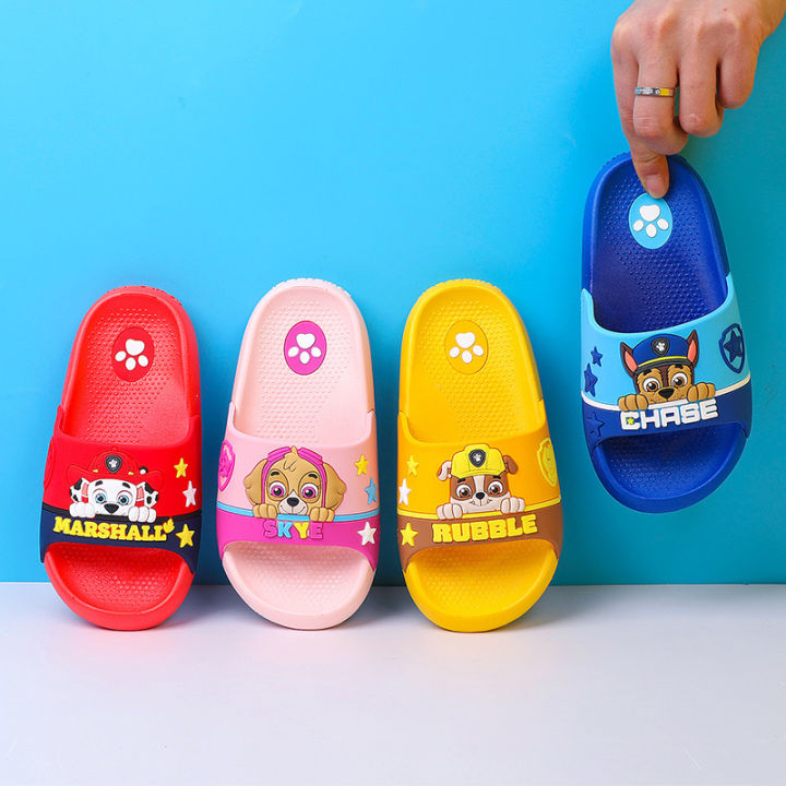 paw-patrol-boys-หญิงรองเท้าแตะสไลด์เด็กชายหาดกลางแจ้ง-sandal-สระว่ายน้ำนุ่มรองเท้าอาบน้ำ-เด็กวัยหัดเดิน-เด็กเล็ก