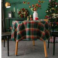 【small stationery】    HighPlaid GridDecorative ผ้าปูโต๊ะผ้าลินินรอบประเภท3 LevelTablecloth