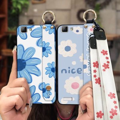Lanyard cute Phone Case For VIVO Y35 Anti-dust ring Soft Case Waterproof Anti-knock sunflower Durable Phone Holder Soft