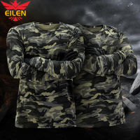 EILEN เสื้อยืดลายพรางแขนยาวสำหรับผู้ชาย,ใหม่เสื้อแนวยุทธวิธีแห้งเร็วเสื้อแนวสปอร์ตใส่กลางแจ้งฤดูใบไม้ผลิ