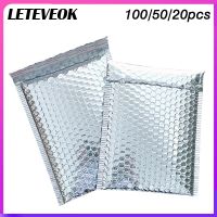 【DT】 hot  100/50/20Pcs Aluminized Silver Bubble Mailer Bubble Padded Mailing Envelopes Mailer Poly for Packaging Self Seal Shipping Bags