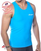 เสื้อกล้ามรัดกล้ามเนื้อ ชาย FITSUITS ORIGINAL FM-S004-08 สีฟ้า เสื้อรัดกล้ามเนื้อ ชุดกีฬา วิ่ง โยคะ ฟิตเนส