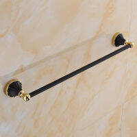 Luxury black+golden Bathroom 55CM Single Towel Bar Towel Rack Towel Holder Solid Brass Matte Black Finish Bathroom Accessories