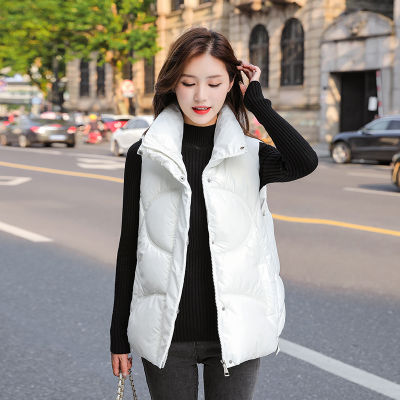 ISENMAL Casual Solid Color Womens Vest Cotton Hooded Thicken Down Coat Sleeveless Winter Vests For Women